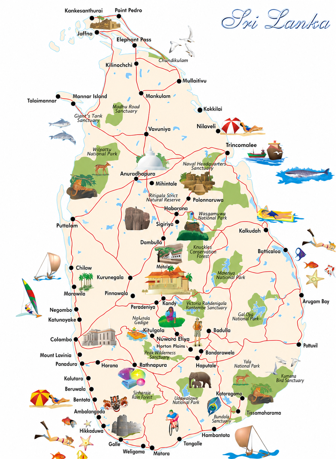 Sri Lanka Travel Map